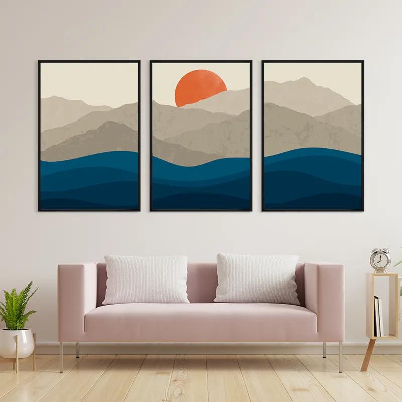 Mehrteiliges Leinwandbild Orange Moon Set mockup 3