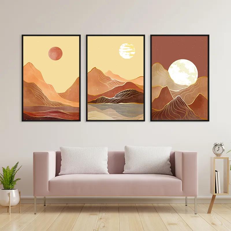 Mehrteiliges Leinwandbild Orange Mountain Set mockup 3