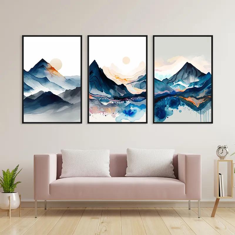 Mehrteiliges Leinwandbild Paintinglue Mountain mockup 3