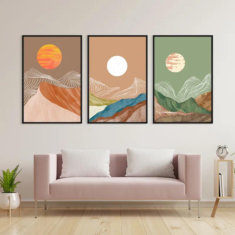 Mehrteiliges Leinwandbild White Moon Set mockup 3