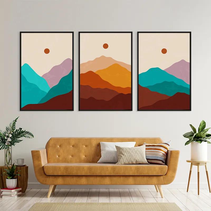 Mehrteiliges Leinwandbild Brown Moon Mountain mockup 4