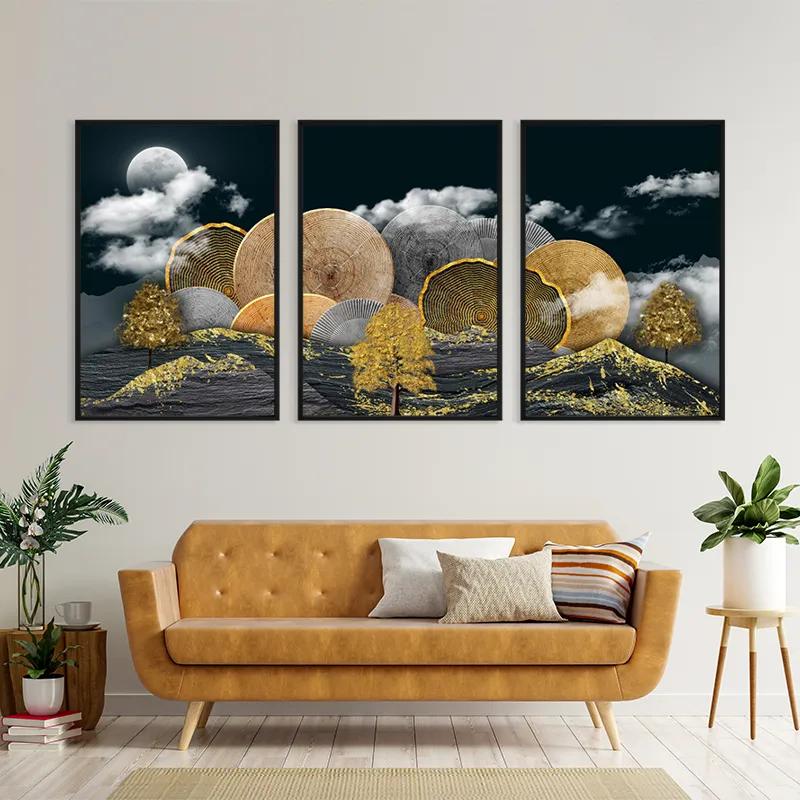 Mehrteiliges Leinwandbild Circle Over The Mountain mockup 4