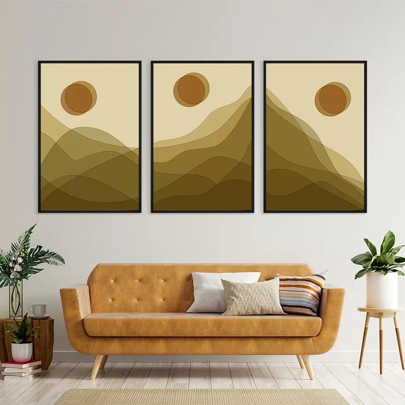 Mehrteiliges Leinwandbild Cream Mountain Set mockup 4
