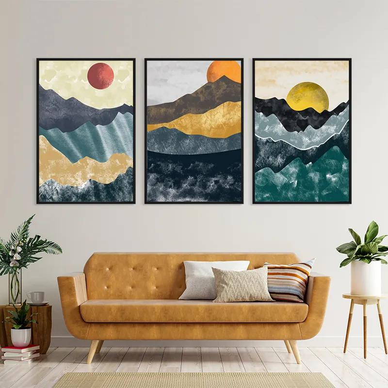 Mehrteiliges Leinwandbild Mountain Sun Set mockup 4