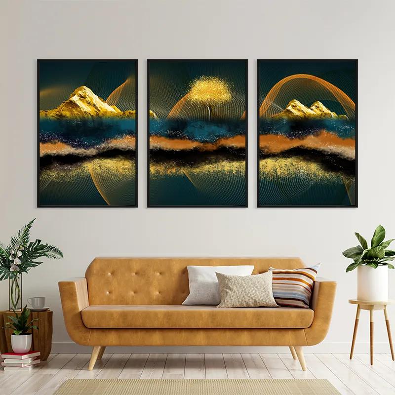 Mehrteiliges Leinwandbild Mountain Waves mockup 4