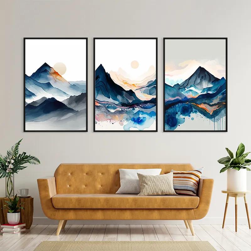Mehrteiliges Leinwandbild Paintinglue Mountain mockup 4