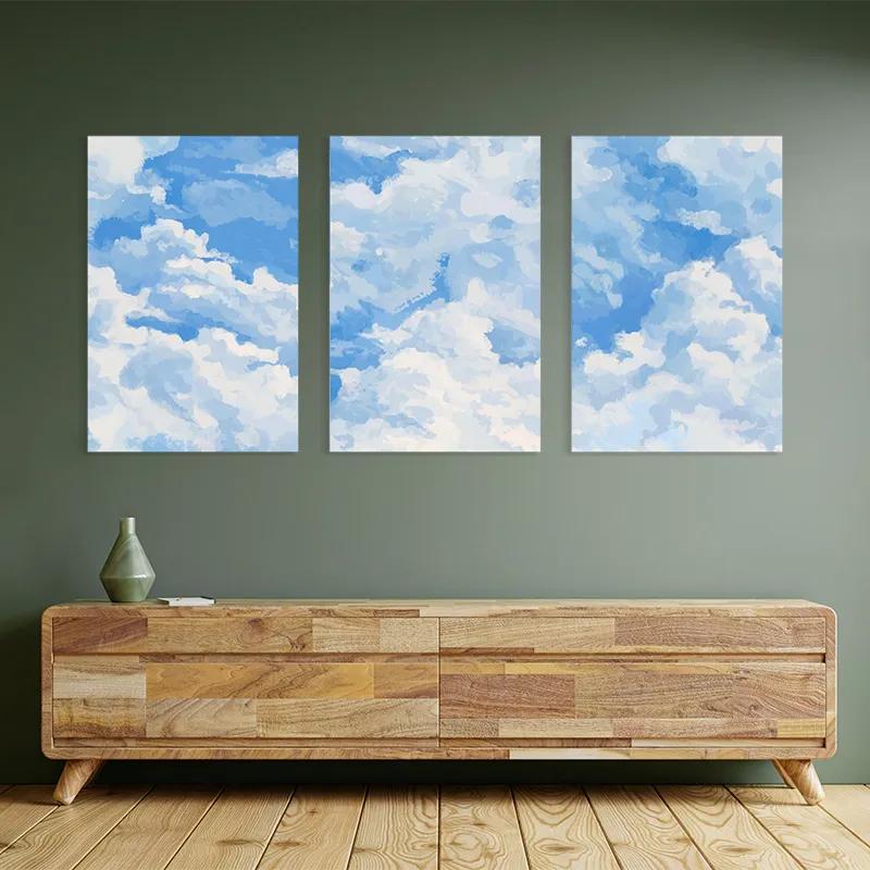 Mehrteiliges Leinwandbild Clouds Set mockup 2