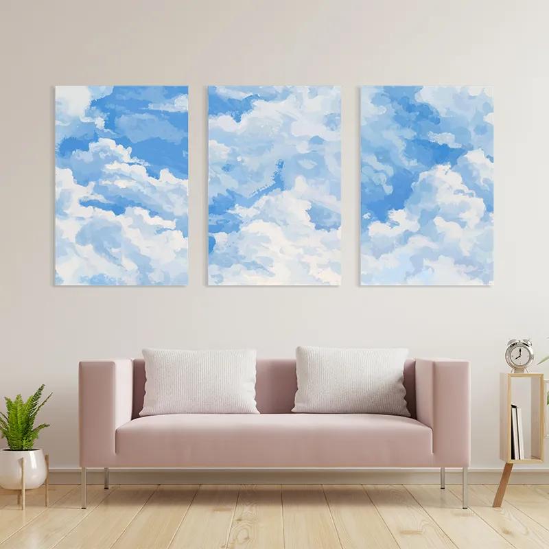 Mehrteiliges Leinwandbild Clouds Set mockup 3