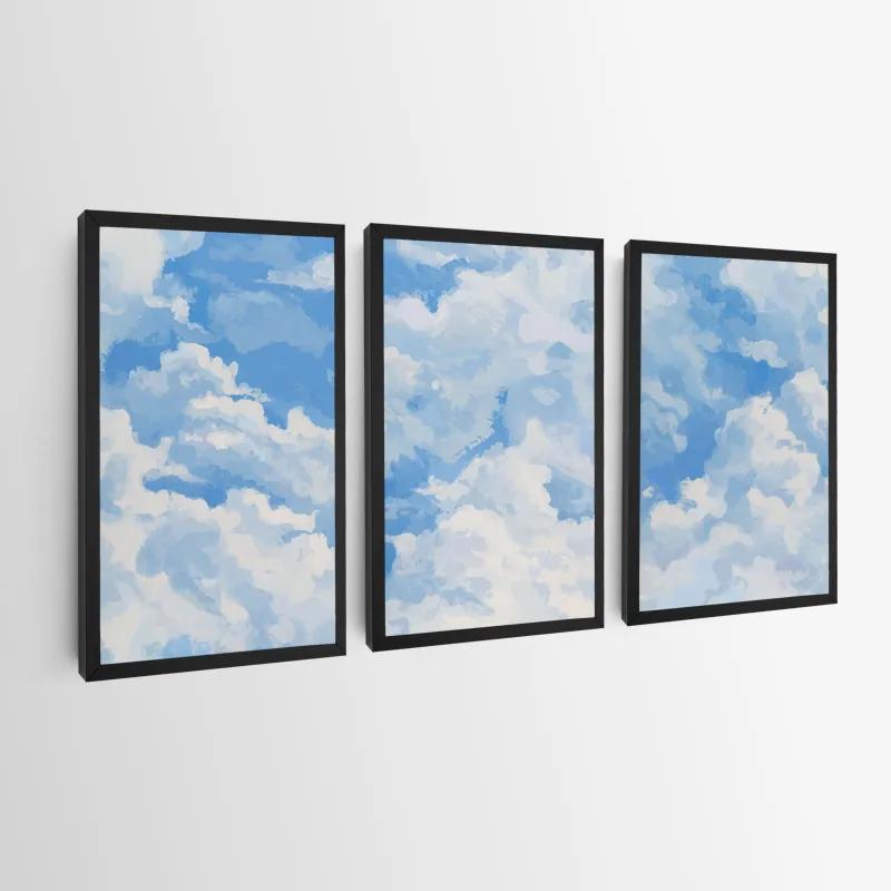 Mehrteiliges Leinwandbild Clouds Set mockup 0