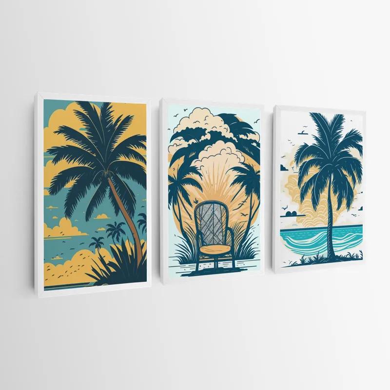 Mehrteiliges Leinwandbild Palm Tree Set mockup 0