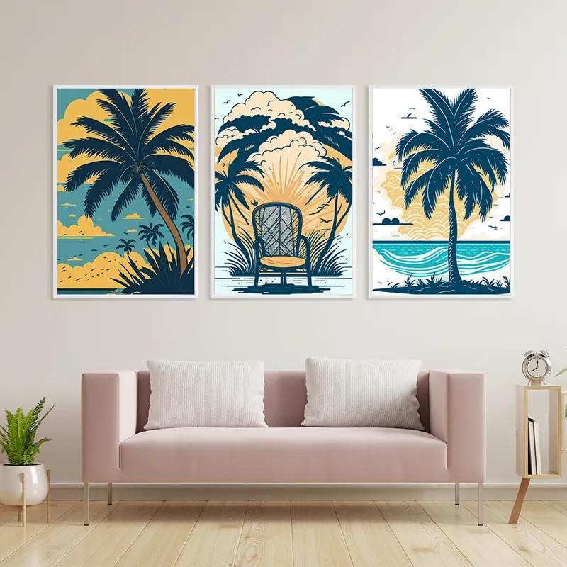 Mehrteiliges Leinwandbild Palm Tree Set mockup 3