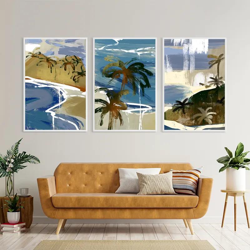 Mehrteiliges Leinwandbild Beach Set mockup 4