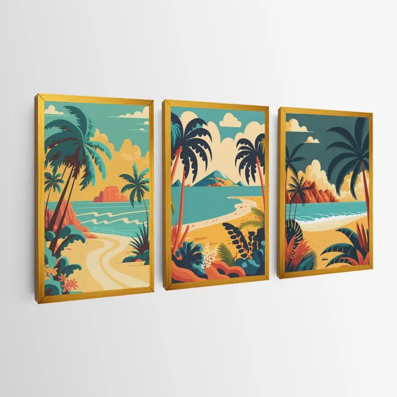 Mehrteiliges Leinwandbild Beach Palm mockup 0