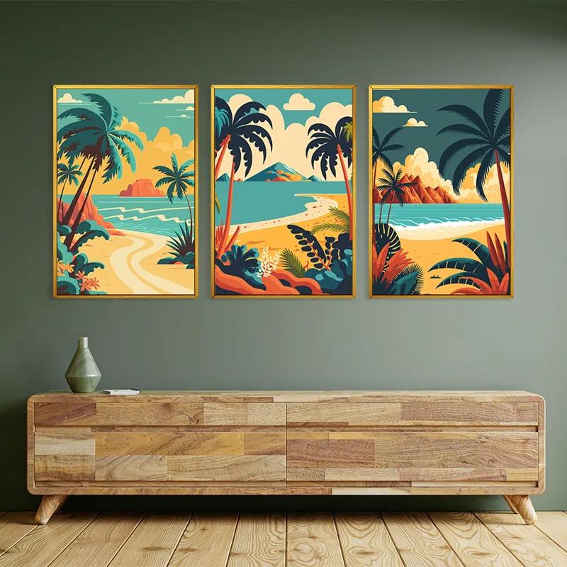 Mehrteiliges Leinwandbild Beach Palm mockup 2