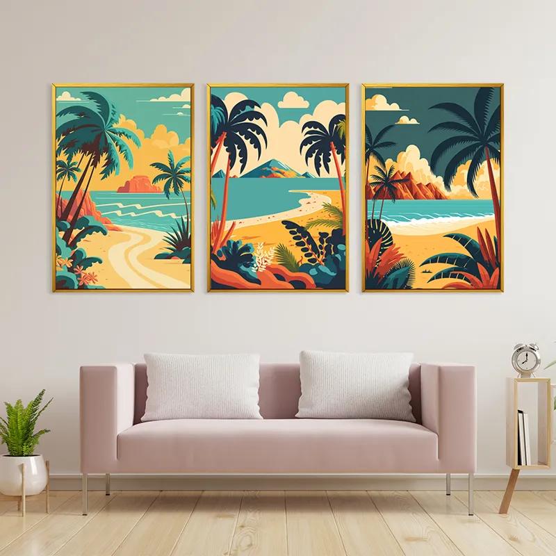 Mehrteiliges Leinwandbild Beach Palm mockup 3