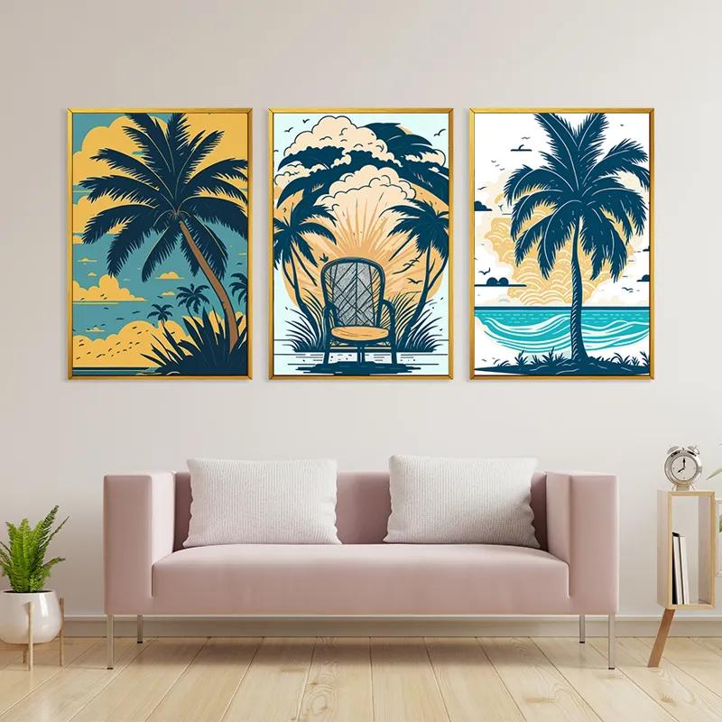 Mehrteiliges Leinwandbild Palm Tree Set mockup 3