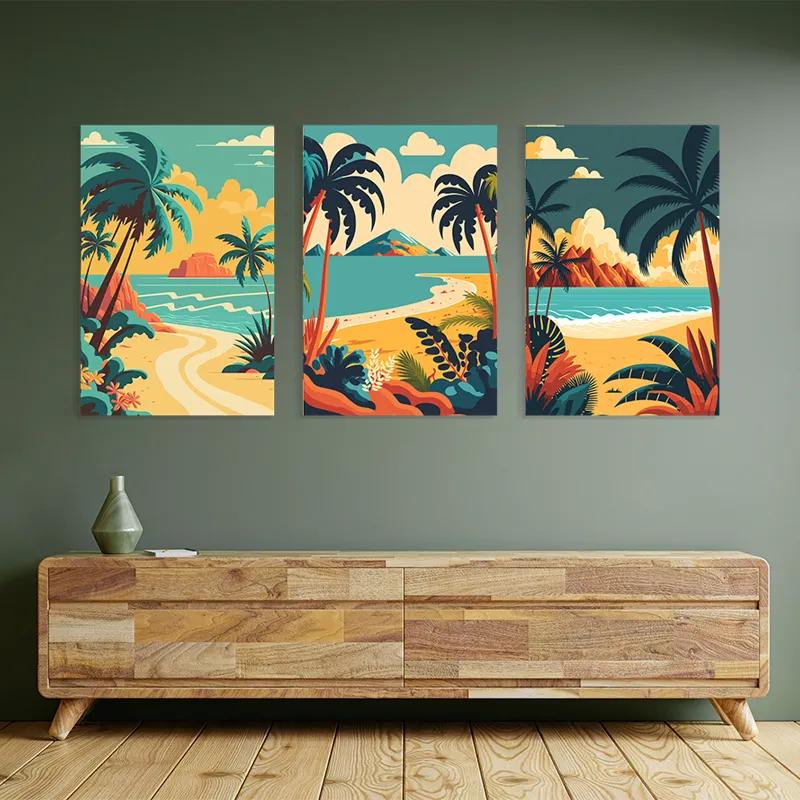Mehrteiliges Leinwandbild Beach Palm mockup 2