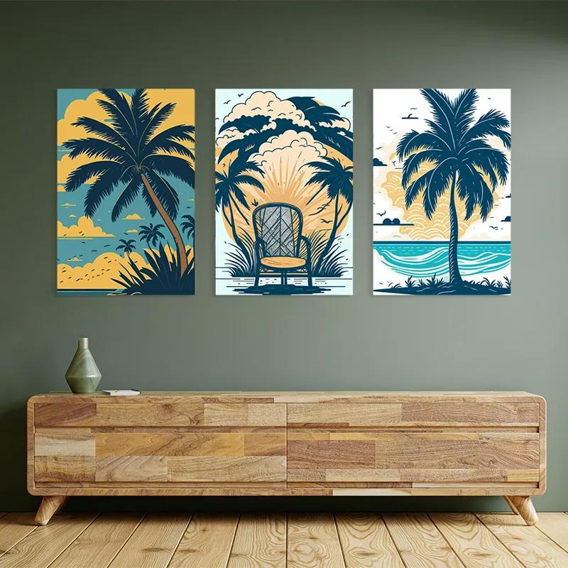 Mehrteiliges Leinwandbild Palm Tree Set mockup 2