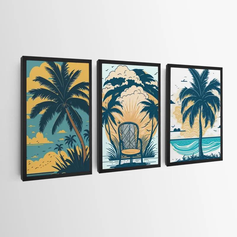 Mehrteiliges Leinwandbild Palm Tree Set mockup 0