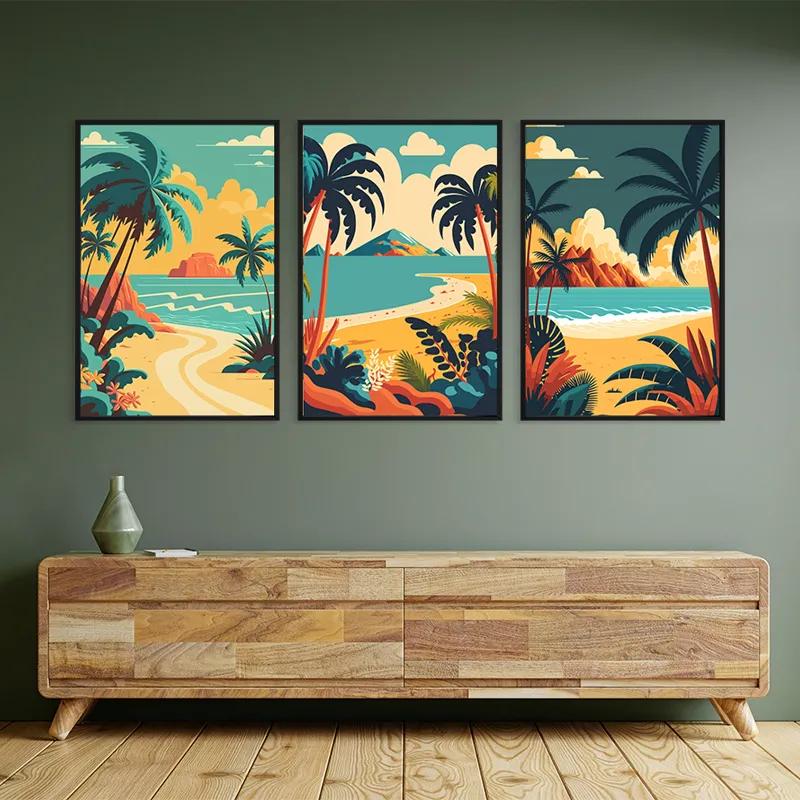 Mehrteiliges Leinwandbild Beach Palm mockup 2
