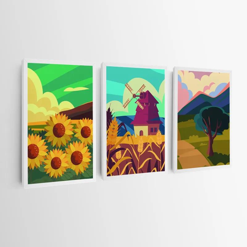 Mehrteiliges Leinwandbild Ruralrt Set mockup 0