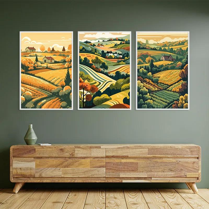 Mehrteiliges Leinwandbild Farm Set mockup 2