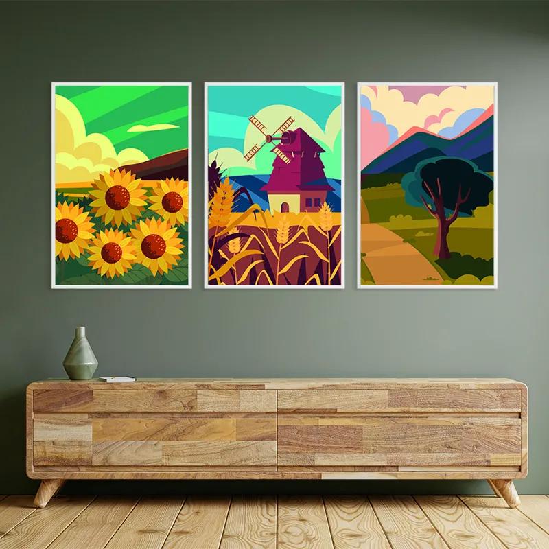 Mehrteiliges Leinwandbild Ruralrt Set mockup 2