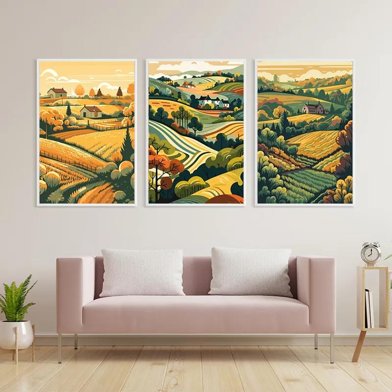 Mehrteiliges Leinwandbild Farm Set mockup 3