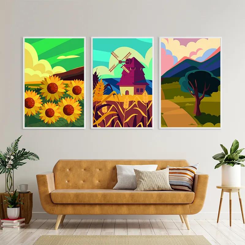 Mehrteiliges Leinwandbild Ruralrt Set mockup 4