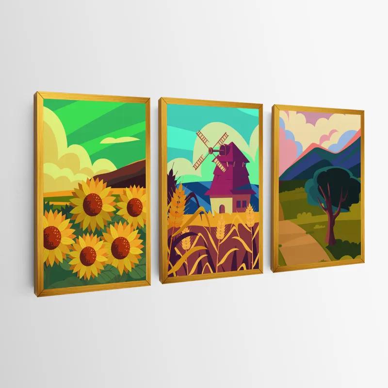 Mehrteiliges Leinwandbild Ruralrt Set mockup 0