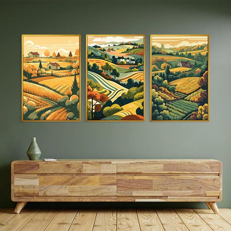 Mehrteiliges Leinwandbild Farm Set mockup 2