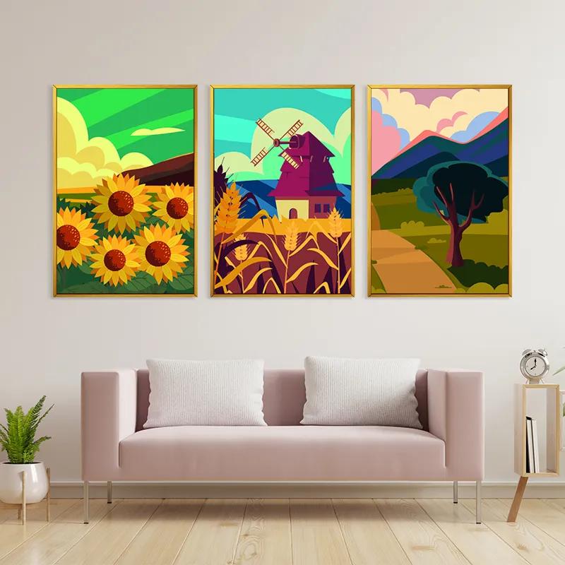 Mehrteiliges Leinwandbild Ruralrt Set mockup 3