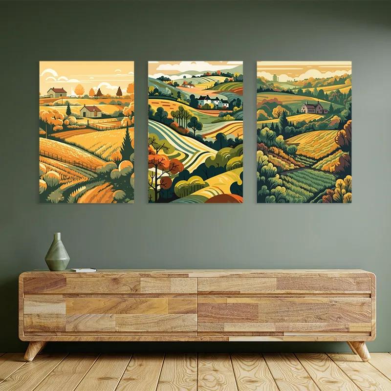 Mehrteiliges Leinwandbild Farm Set mockup 2
