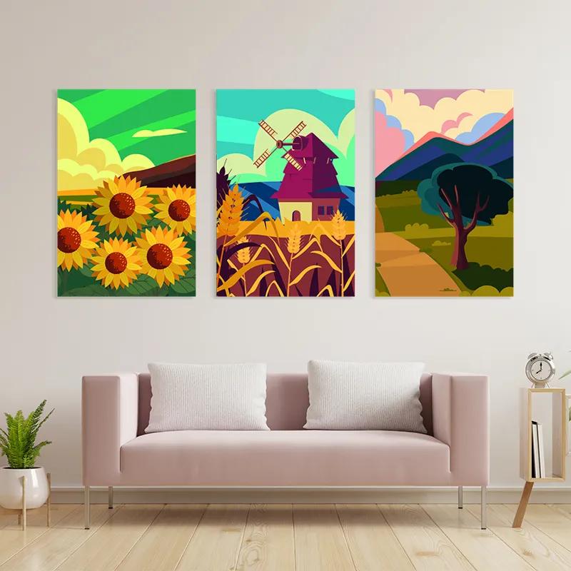 Mehrteiliges Leinwandbild Ruralrt Set mockup 3