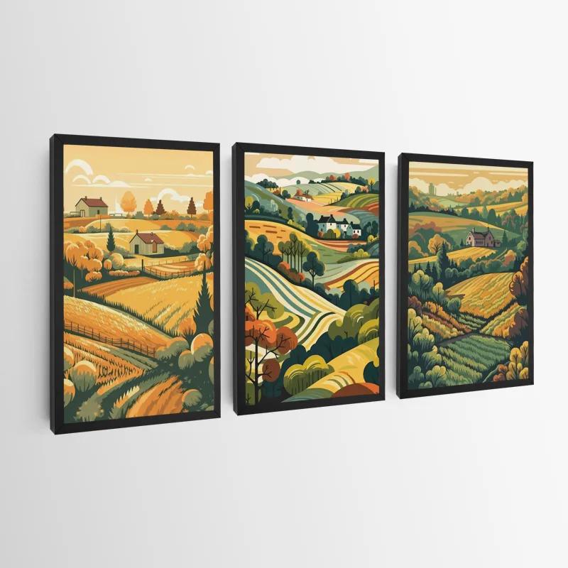 Mehrteiliges Leinwandbild Farm Set mockup 0