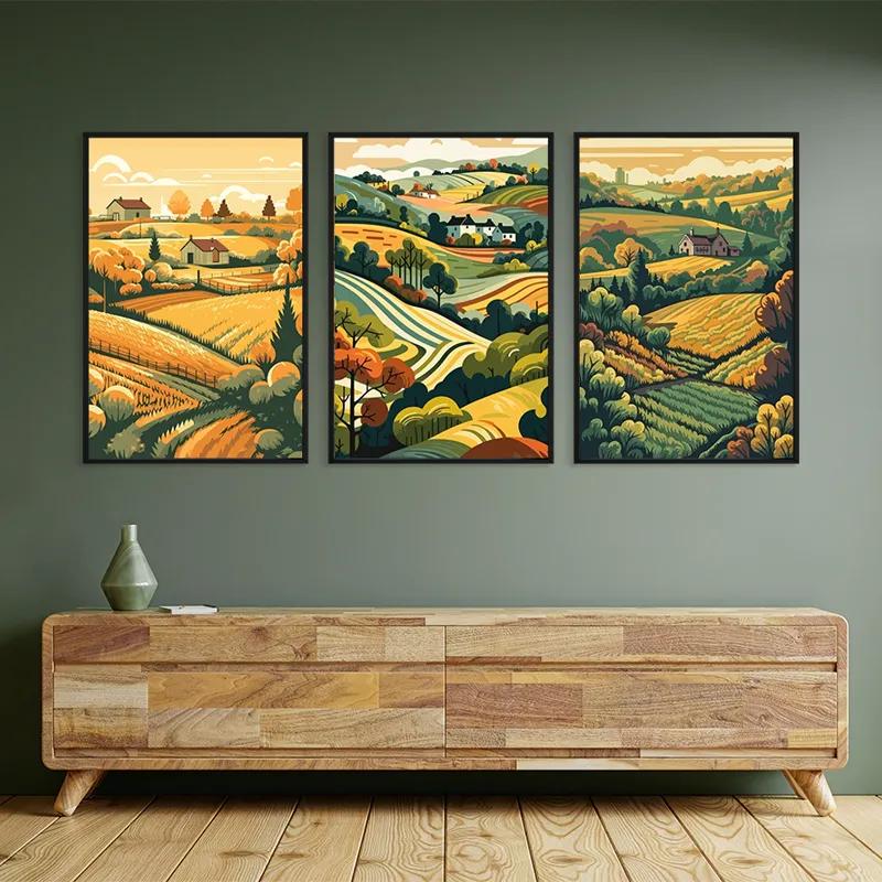 Mehrteiliges Leinwandbild Farm Set mockup 2