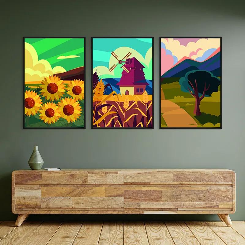 Mehrteiliges Leinwandbild Ruralrt Set mockup 2