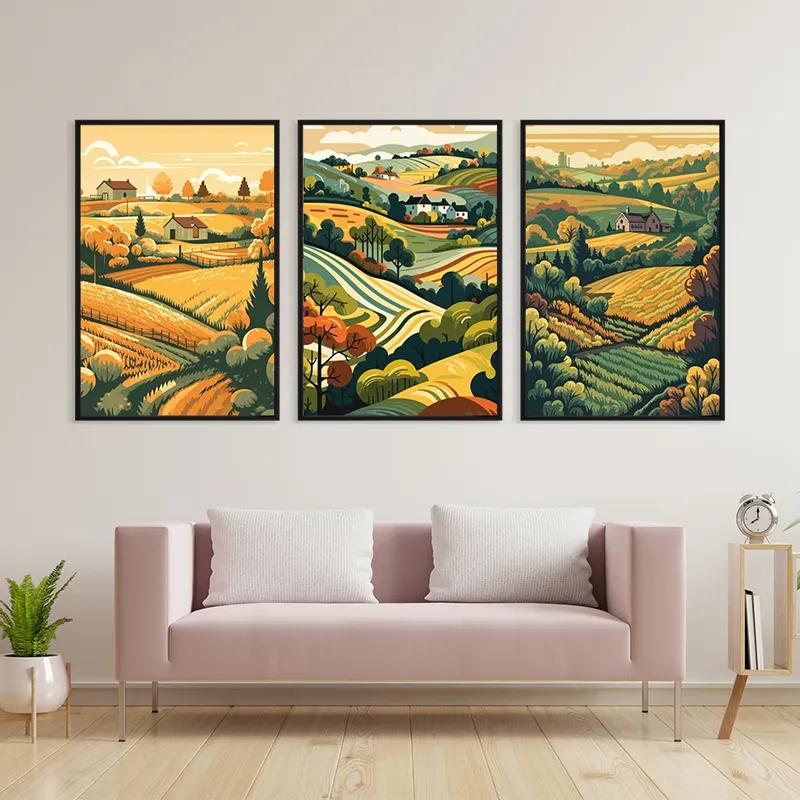 Mehrteiliges Leinwandbild Farm Set mockup 3