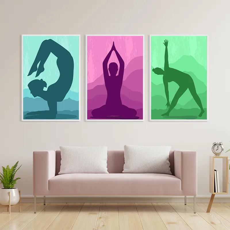 Mehrteiliges Leinwandbild Yoga Set mockup 3