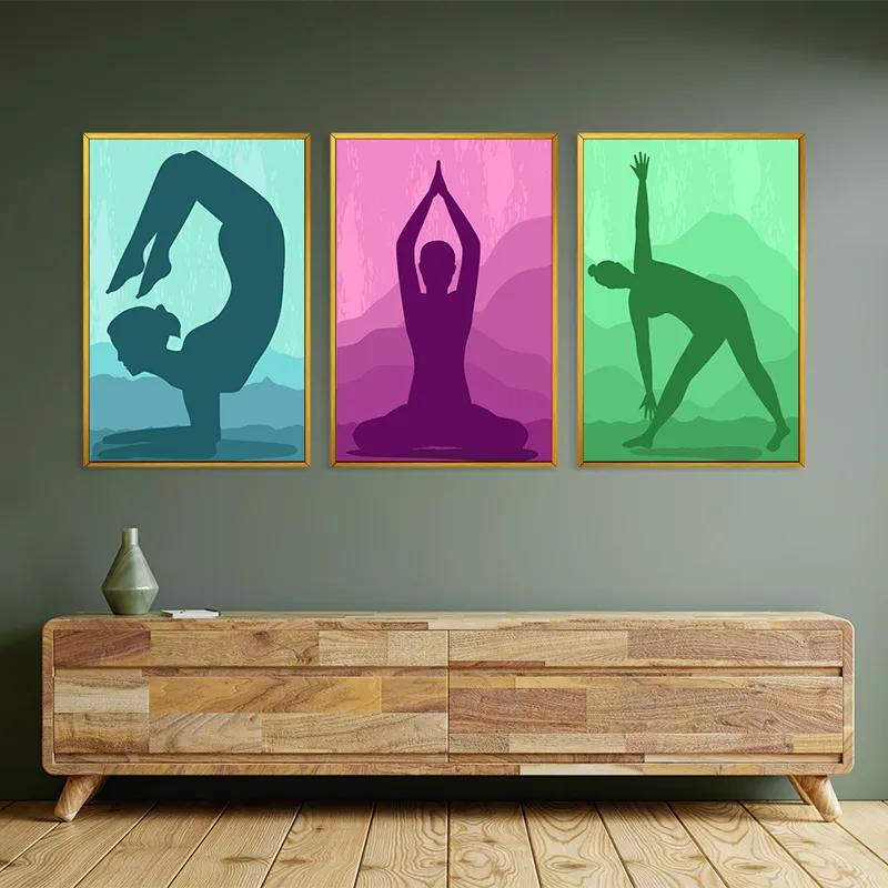 Mehrteiliges Leinwandbild Yoga Set mockup 2