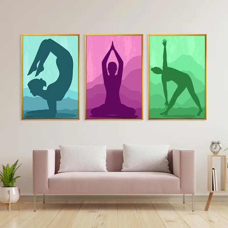 Mehrteiliges Leinwandbild Yoga Set mockup 3