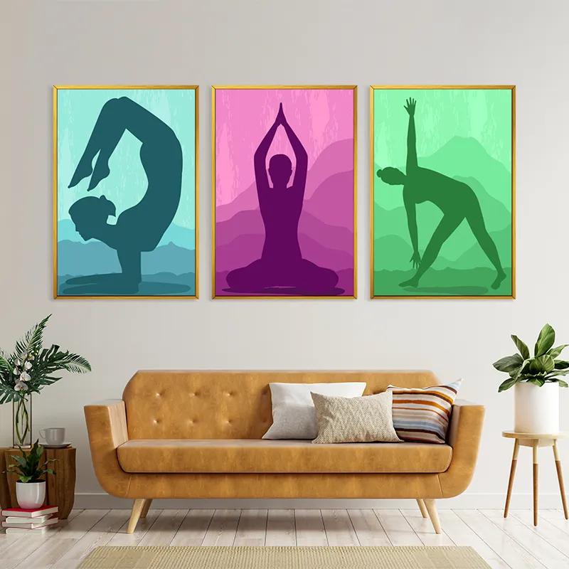 Mehrteiliges Leinwandbild Yoga Set mockup 4