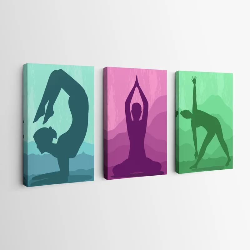 Mehrteiliges Leinwandbild Yoga Set mockup 0