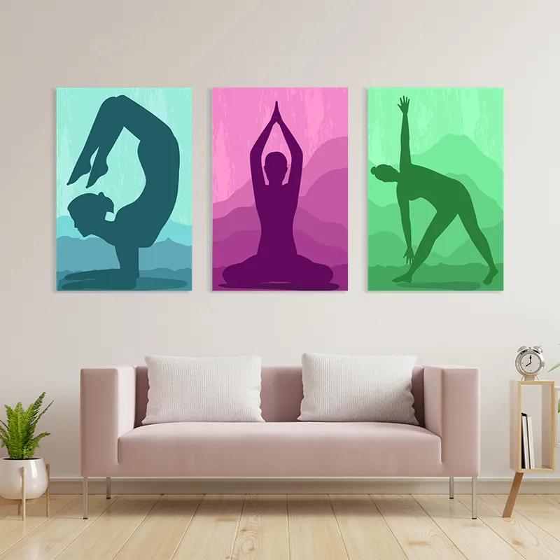 Mehrteiliges Leinwandbild Yoga Set mockup 3
