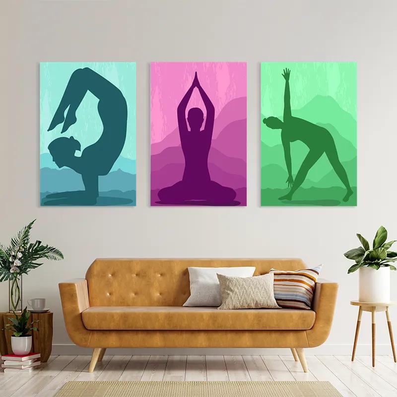 Mehrteiliges Leinwandbild Yoga Set mockup 4