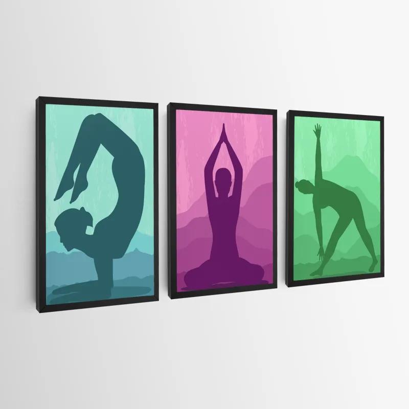 Mehrteiliges Leinwandbild Yoga Set mockup 0