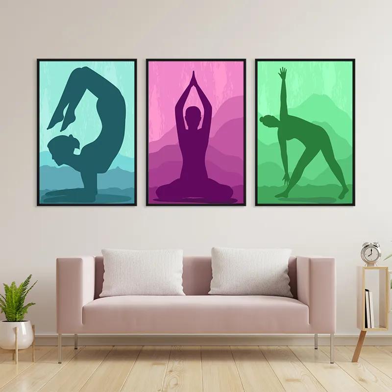 Mehrteiliges Leinwandbild Yoga Set mockup 3