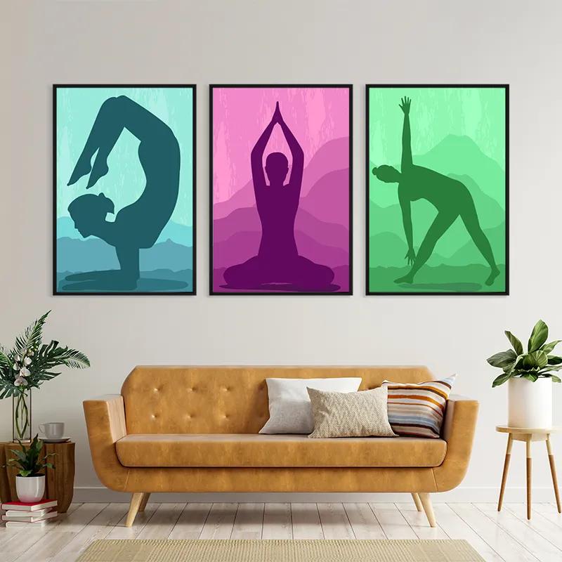 Mehrteiliges Leinwandbild Yoga Set mockup 4