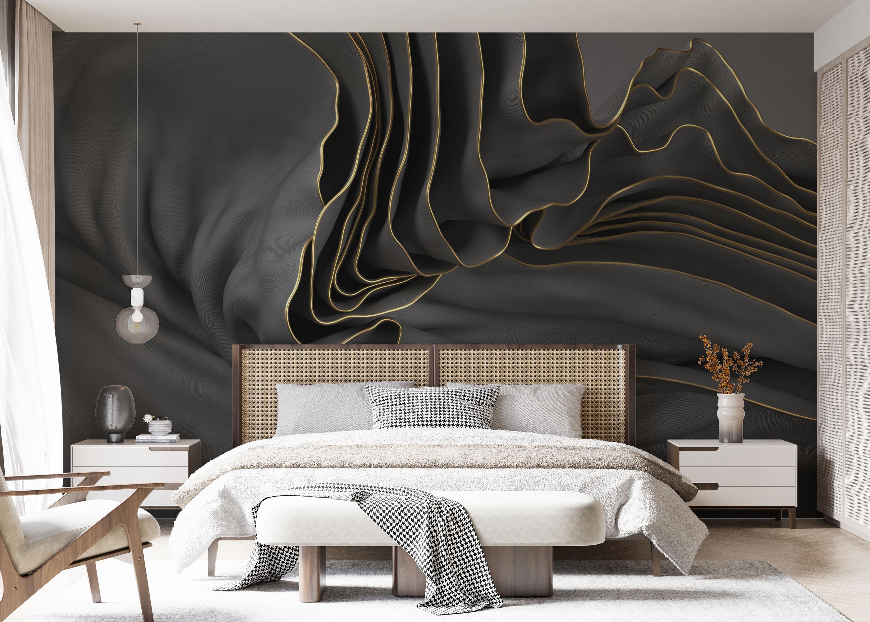 Fototapete 3d Wavy Material mockup 7