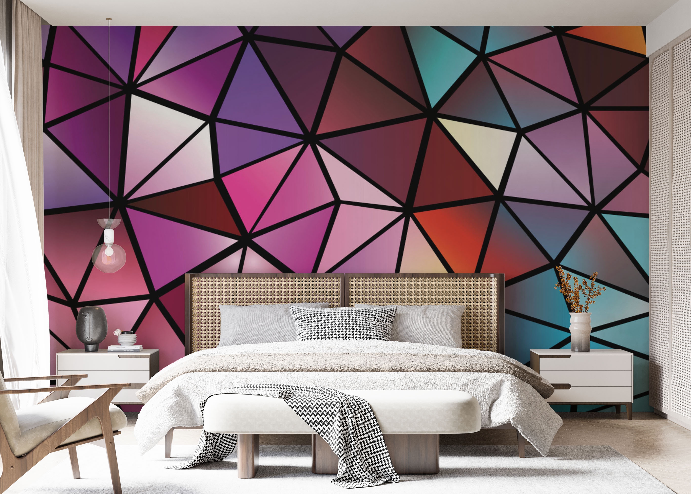 Fototapete Abstract Mosaic Triangle mit geometrischen Formen